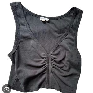 NWOT Cotton candy la black v neck ribbed tank top size medium